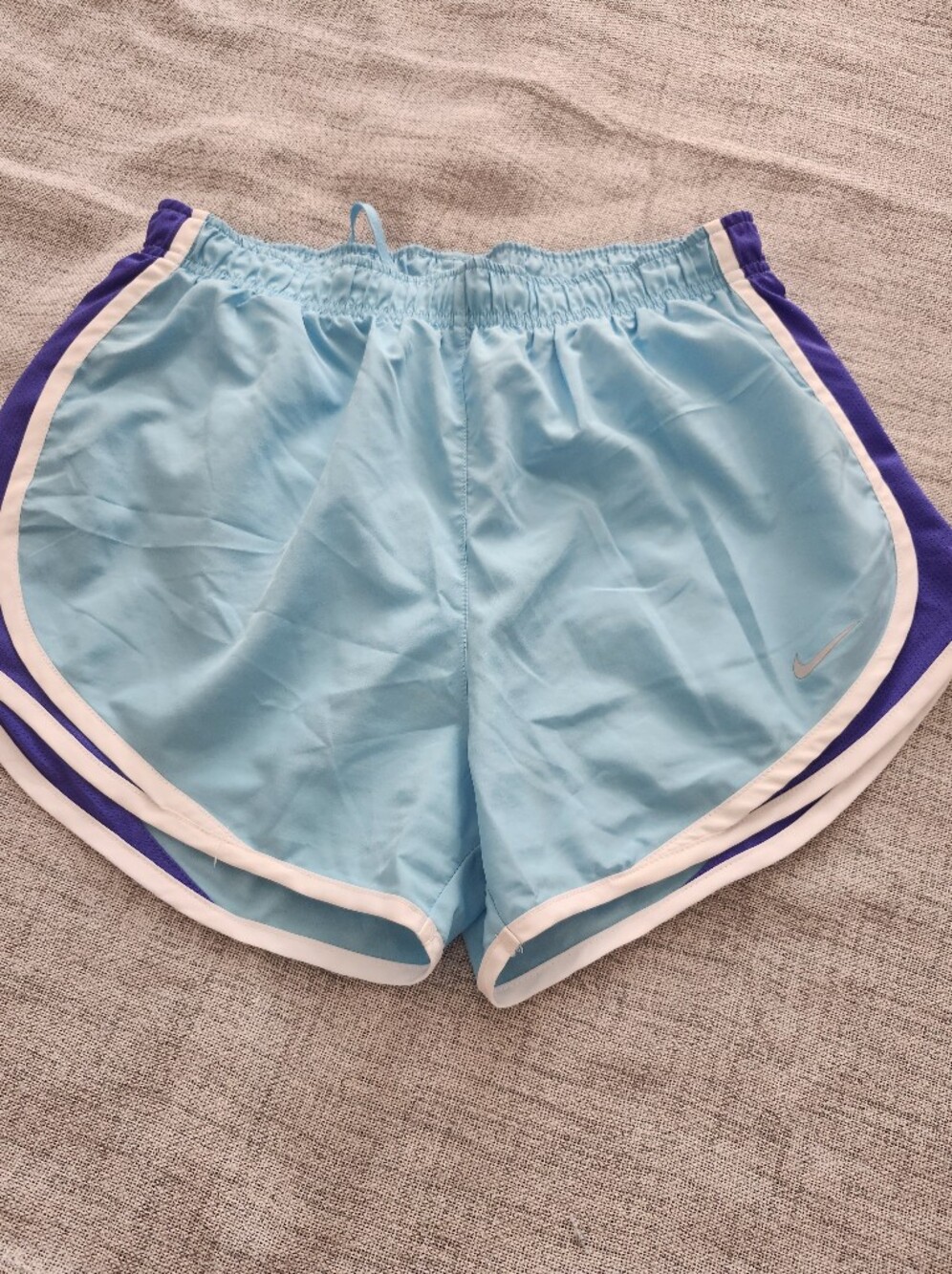 2/$20 Nike Light Blue Athletic Shorts with White & Purple Trim